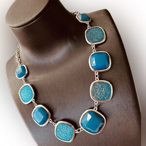 Lia Sophia InfinitMe Inspired Blue stone embellished Statement Fashion necklace